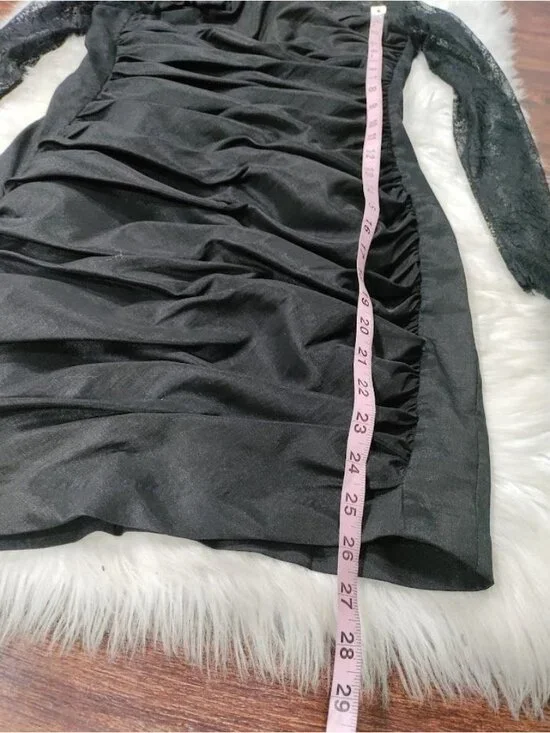 Vintage Jessica McClintock Lace Taffeta Ruched Mini Prom Dress 10 - Picture 13 of 15